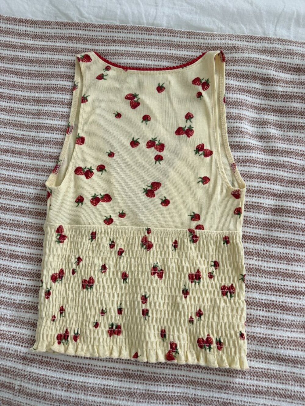 Kimchi Blue Yellow Strawberry Print Ribbed Tank Top - Picture 3 of 3